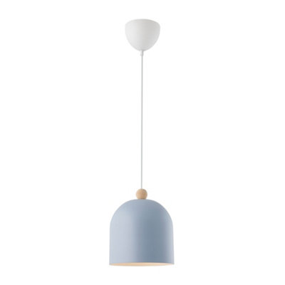 B&Q -  Gaston Metal Pendant Light White Inner Blue,mains