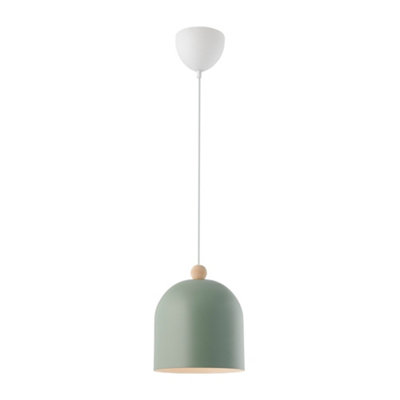 Nordlux Gaston Metal Pendant Light White Inner Green,mains from B&Q