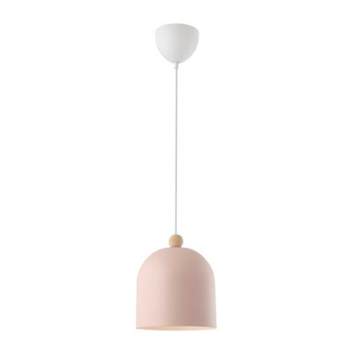 Nordlux Gaston Metal Pendant Light White Inner Pink,mains from B&Q