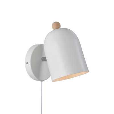 Nordlux Gaston Metal Wall Light  White,plug In Or Mains from B&Q