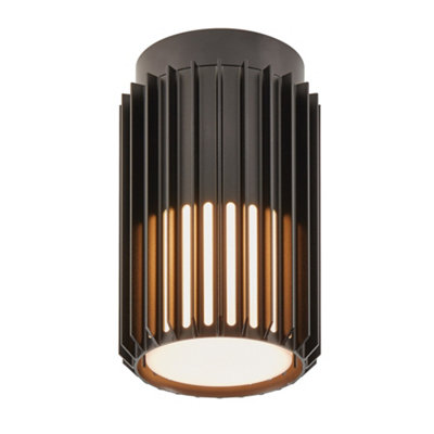 Nordlux Aludra Outdoor Aluminium Ceiling Light Coastal/marine Safe Black,mains from B&Q