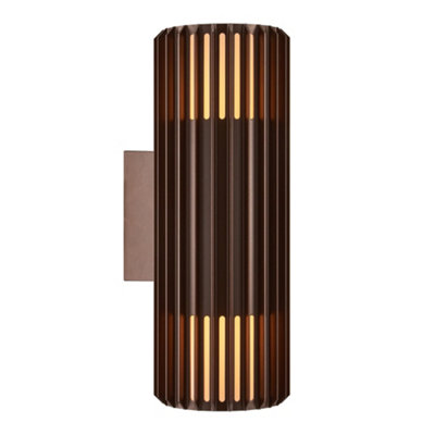 Nordlux Aludra Outdoor Aluminium Wall Light Coastal/marine Safe Brown,mains from B&Q