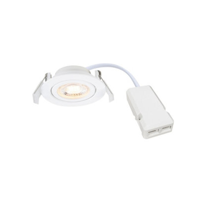 B&Q -  Monolo Indoor Downlight White Plastic Intergrated Led 3-Level DimmingMains PoweredIp20