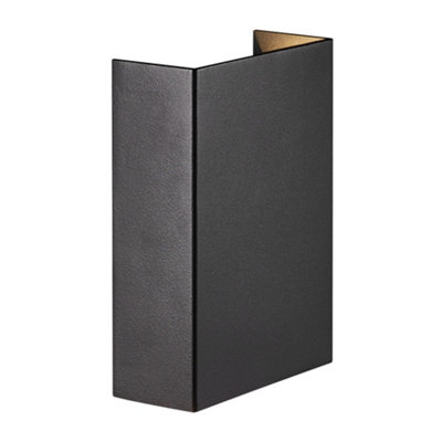 B&Q -  Fold Outdoor Aluminium Wall Light Coastal/marine Safe Black,mains Led