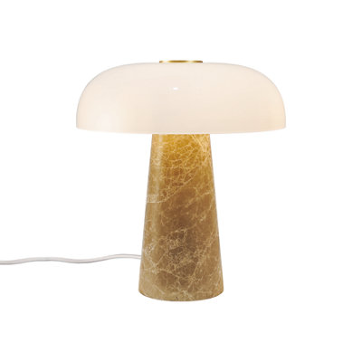 Nordlux Glossy Marble Table Lamp Weighted Base Beige,mains from B&Q