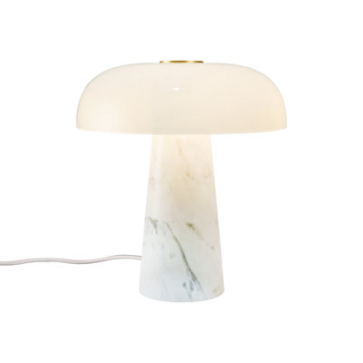 Nordlux Glossy Marble Table Lamp Weighted Base White,mains from B&Q