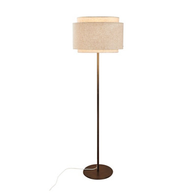 B&Q -  Dftp Takai Indoor Floor Lamp Beige Metal E27 On-Fixture SwitchMains PoweredIp20