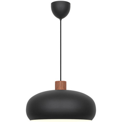 B&Q -  Aurelio Metal Pendant Light Pattern Effects Black,mains