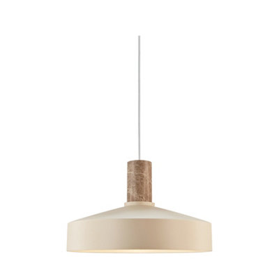 Nordlux Elvas Metal Pendant Light Marble Beige,mains from B&Q