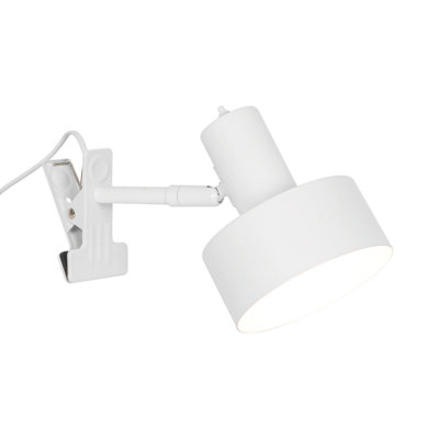 Nordlux Matis Metal Clamp Lamp Perforated Shade White,mains from B&Q