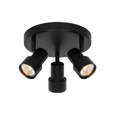B&Q -  Boston Metal Ceiling Light 3 Adjustable Heads Black,mains