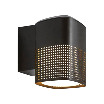 Nordlux Sidara Outdoor Wall Light Black Aluminium Solar E27 Sensor Coastal/marine SafeMains PoweredIp54 from B&Q