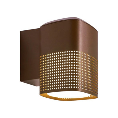 Nordlux Sidara Outdoor Wall Light Brown Aluminium Solar E27 Sensor Coastal/marine SafeMains PoweredIp54 from B&Q