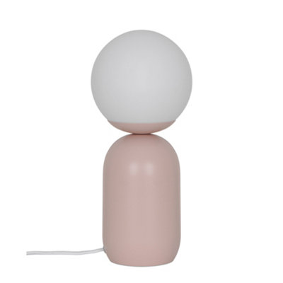 Nordlux Pink Notti Indoor Table Lamp Metal E14 Hand Blown Glass - Mains Powered, Ip20 B&Q