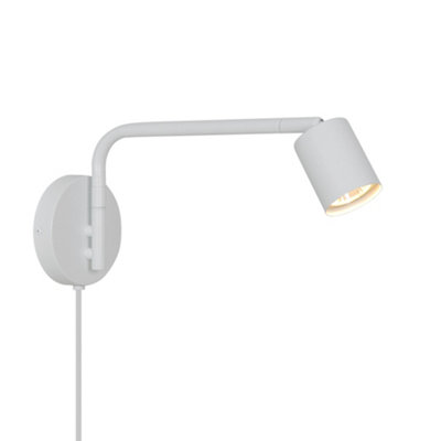 Nordlux Explore Indoor Wall Light White Metal Sensor Gu10 Adjustable HeadPlug In Or Mains Powered Ip20 from B&Q