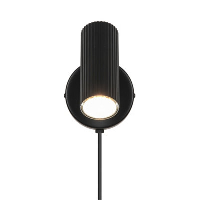 Nordlux Vico Indoor Wall Light Black Metal Sensor Gu10 RibbedPlug In Or Mains Powered Ip20 from B&Q