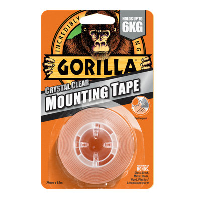 Gorilla Clear Mounting Tape (L)1.5M (W)25.4Mm