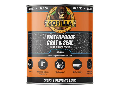 Gorilla Glue 114563 Waterproof Coat & Seal Liquid Rubber Coating 473Ml Black