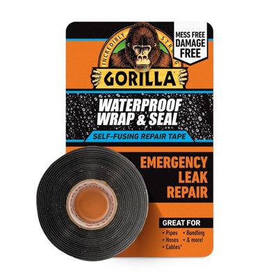 Gorilla Silicone Tape Waterproof Wrap & Seal Black - 25mm x 2.4 m Roll - Image 3