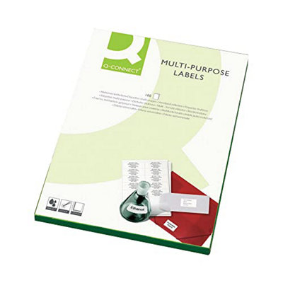Q-Connect Multipurpose Copier Labels 105X37mm 16 Per Sheet White (1600 Pack) from B&Q