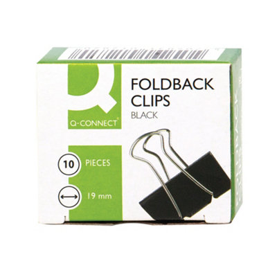 Q-Connect Foldback Clip / Bulldog Clips 19mm Black (Pack of 10) KF01282 - Image 7