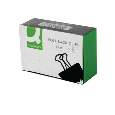 Q-Connect Foldback Clip 24mm Black (Pack of 10) KF01283 - Image 9