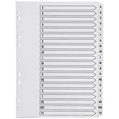 Q-Connect KF01532 Index A4 Multi-Punched A-Z 20 Part Reinforced White Board Clear Tabbed - Image 4