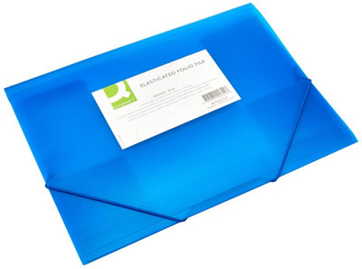 Elasticated File Q-CONNECT PP A4 400 Micron 3 Flaps Transparent Blue/Document Archiving/Type-3-flap/Kind-with Eraser/Index-N.a. / Pockets-N.a. / Material-PP/Dividers-N.a. / Coating-N.a. - Image 5