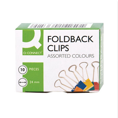 Q-Connect Foldback Clip 24mm Assorted (Pack of 10) KF03652 - Image 5