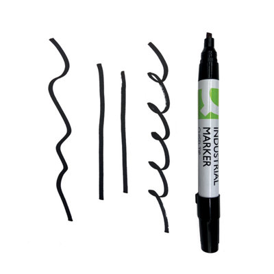 B&Q -  Industrial Marker Chisel Tip Black (Pack Of 10) -