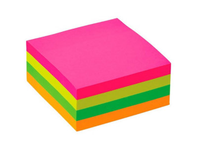 Q-Connect 76X76mm Fsc Fluorescent Removable Sticky Note Pad With 400 Sheets. from B&Q