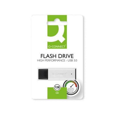 Q-Connect  Black/Silver USB 3.0 High Performance 128GB Flash Drive - Image 4