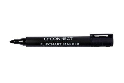 Q-Connect Flipchart Marker Pens - Bullet Tip - Black - Pack of 10 (KF15392) - Image 5