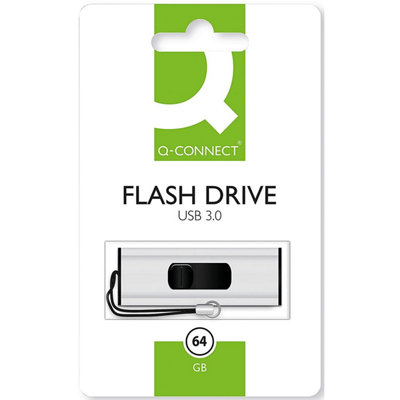 Q-Connect  USB 3.0 Slider 64GB Flash Drive Silver/Black  - Image 5