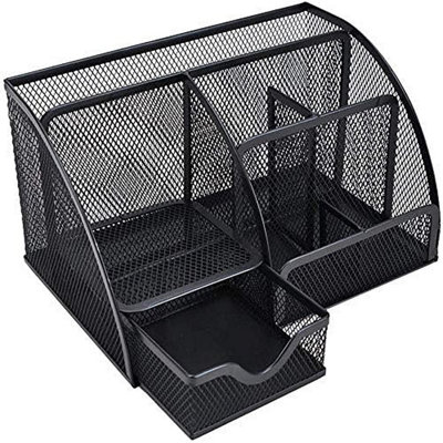 Q-Connect Desktop Organizer Curved Mesh Black (KF17295) - Image 6