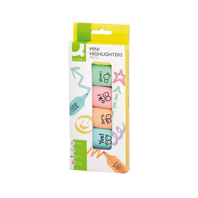 Q-Connect  Fun Mini Highlighter Pens Pastel Assorted (Pack of 6) - Image 3