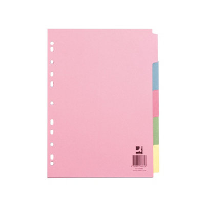 Q-Connect 5-Part Subject Divider Multi-Punched A4 KF26081 - Image 6