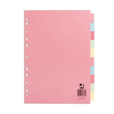 Q-Connect  10-Part Subject Divider Multi-Punched A4 -  - Image 4