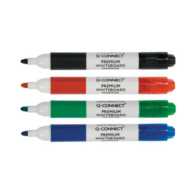 Q-Connect Premium Whiteboard Marker Bullet Tip Black (Pack of 10) KF26109 - Image 7