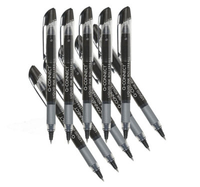 Q-Connect Liquid Ink Rollerball Pen Fine Black (Pack of 10) KF50139 - Image 5