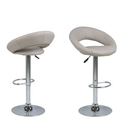 Furniture To Go Florence Plump Light Grey Swivel Bar Stool With Open Back - Image 6