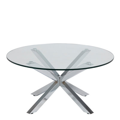 Furniture To Go Heaven Round Coffee Table With Glass Top And Chrome Legs from B&Q