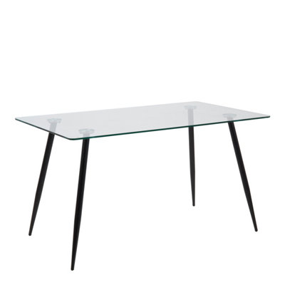 Furniture To Go Wilma Dining Table With Glass Top 140X80cm - Black - Image 5