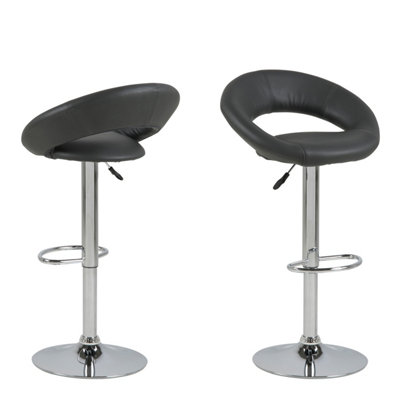 Furniture To Go Black Plump Swivel Bar Stool With Open Back - 1 - Image 7