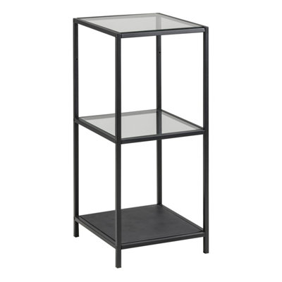 Furniture To Go Seaford Narrow Black Metal Bookcase With 2 Glass Shelves from B&Q
