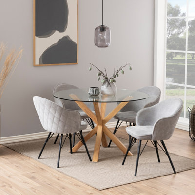 Furniture To Go Unisex Clear Heaven Round Dining Table With Ceramic/Glass/Marble Top In 119Cm - Image 8