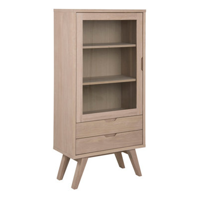 Furniture To Go A-Line Display Cabinet With 2 Drawers And 2 Shelves In Oak White
