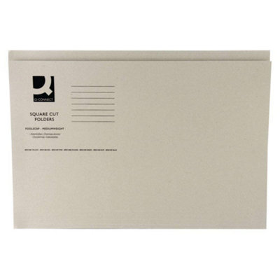 Q-Connect Buff Square Cut Folder Medium Weight Foolscap Kf01190BrownPack Of 100 from B&Q