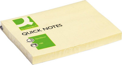 Q-Connect Quick Notes Sticky Notes 76 x 102mm Yellow (Pack of 12) KF01410 - Image 6