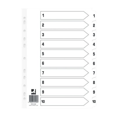 Q-Connect  Index 1-10 Board Reinforced White (25 Pack)  - Image 3